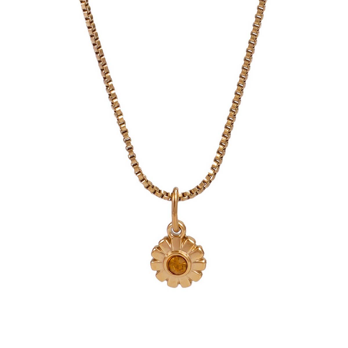 MINIMALIST STAINLESS STEEL MONTHLY STONE NECKLACE_CWMM8843