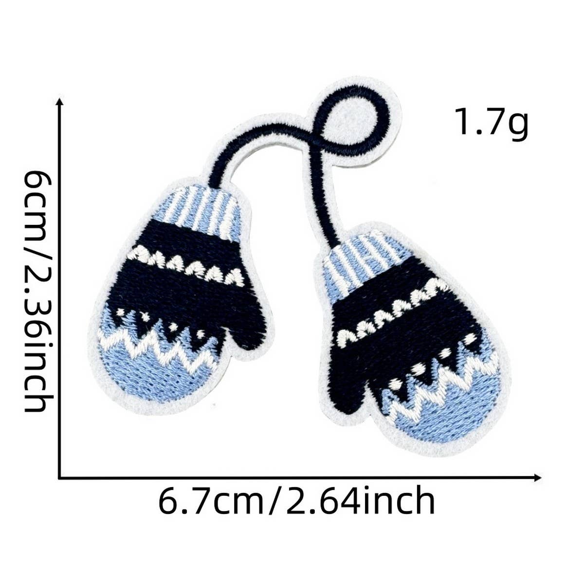 Winter Blue Christmas Graffiti Embroidered Patch_Cwmm4028