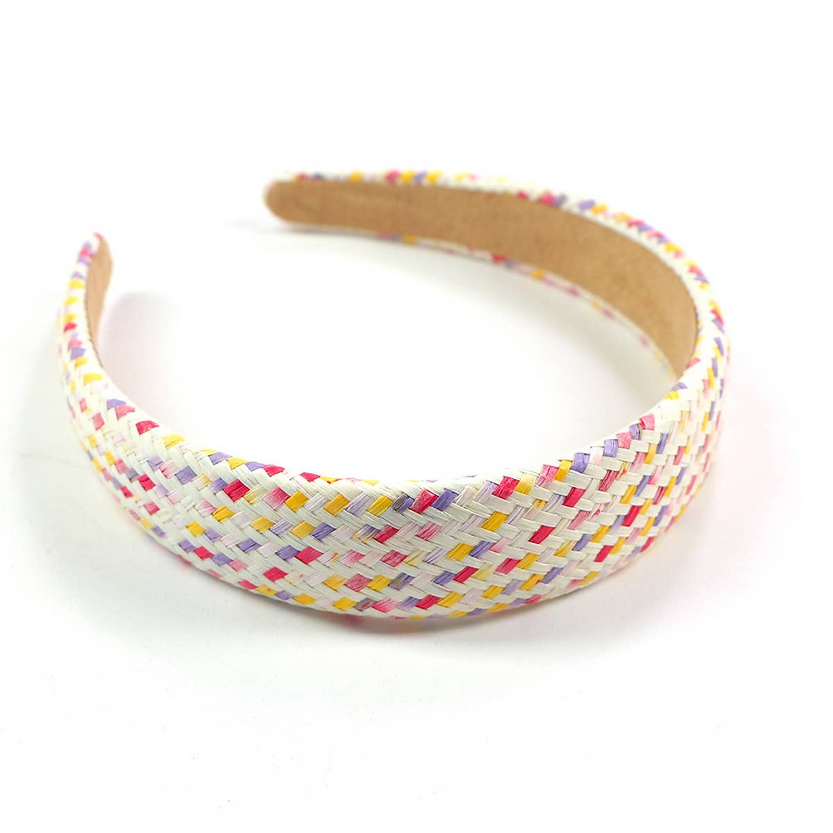 NEW WIDE BRIMMED STRAW HEADBAND_CWAHA0974