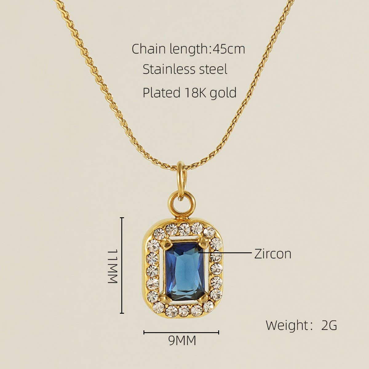 STAINLESS STEEL ZIRCON HEART PENDANT NECKLACE_CWAJE0682