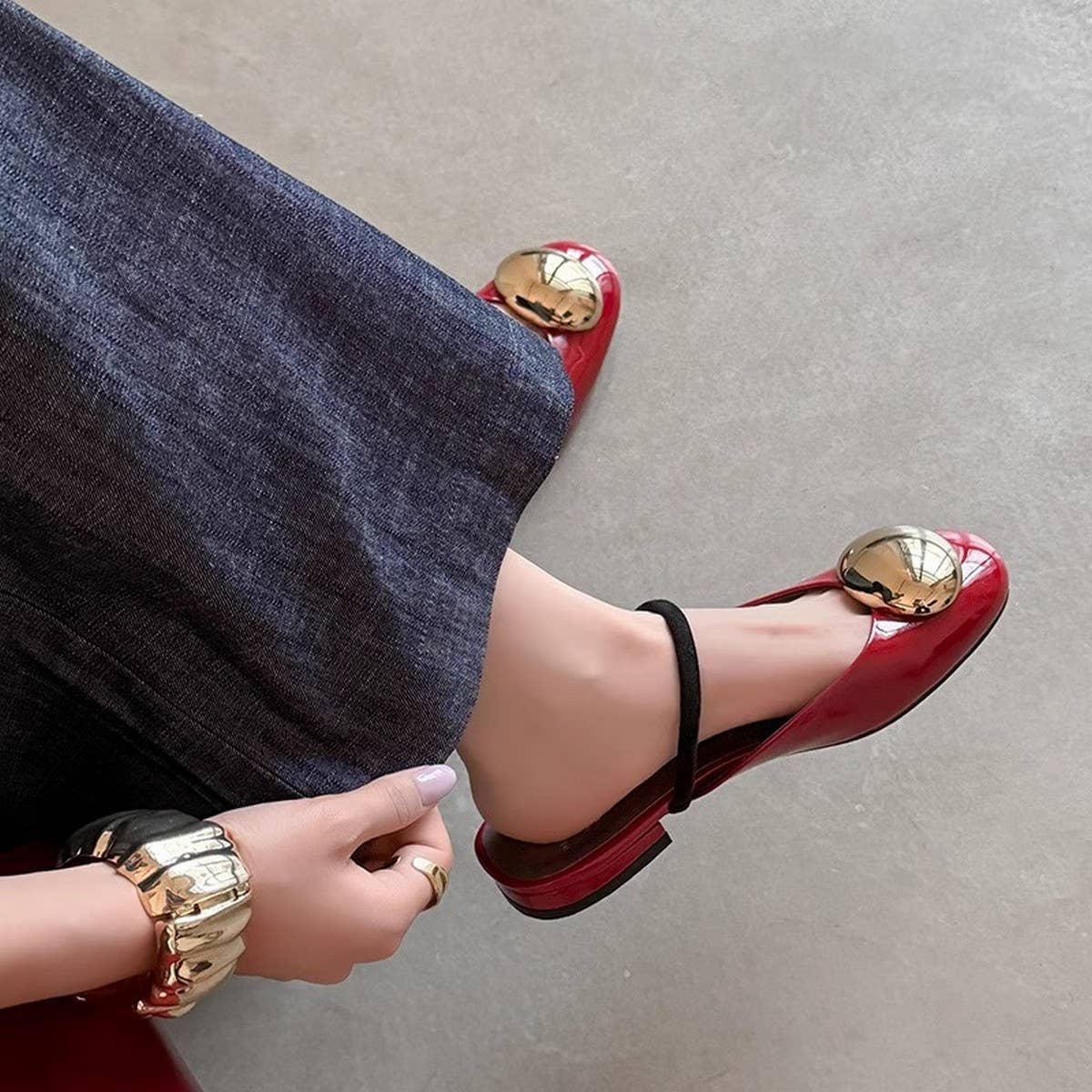 Vintage Buckle Mules For Women Closed Toe