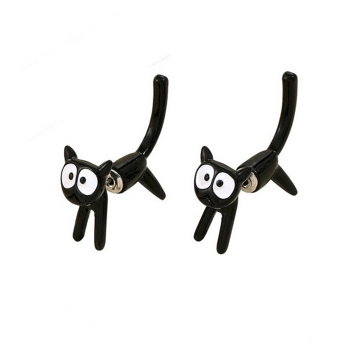 PERSONALIZED CUTE KITTEN INTERSPERSED EARRINGS_CWAJE2446