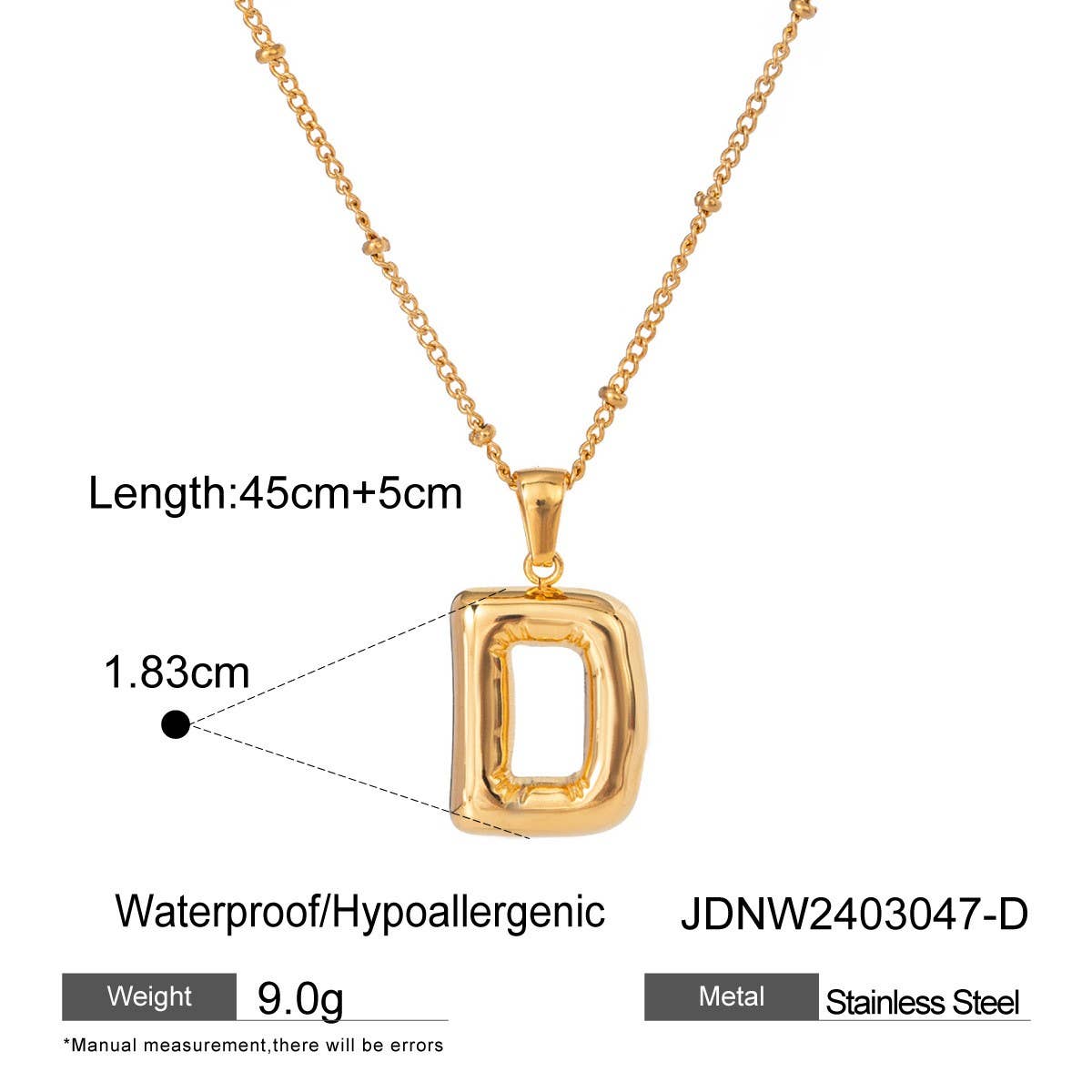 NICHE ALL MATCH TEMPERAMENT GLOSSY LETTER NECKLACE_CWAJE1893