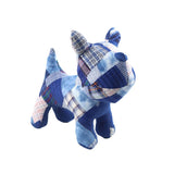 INDIGO DYED FABRIC PATCHWORK PLUSH ANIMAL TOY_CWMM6055