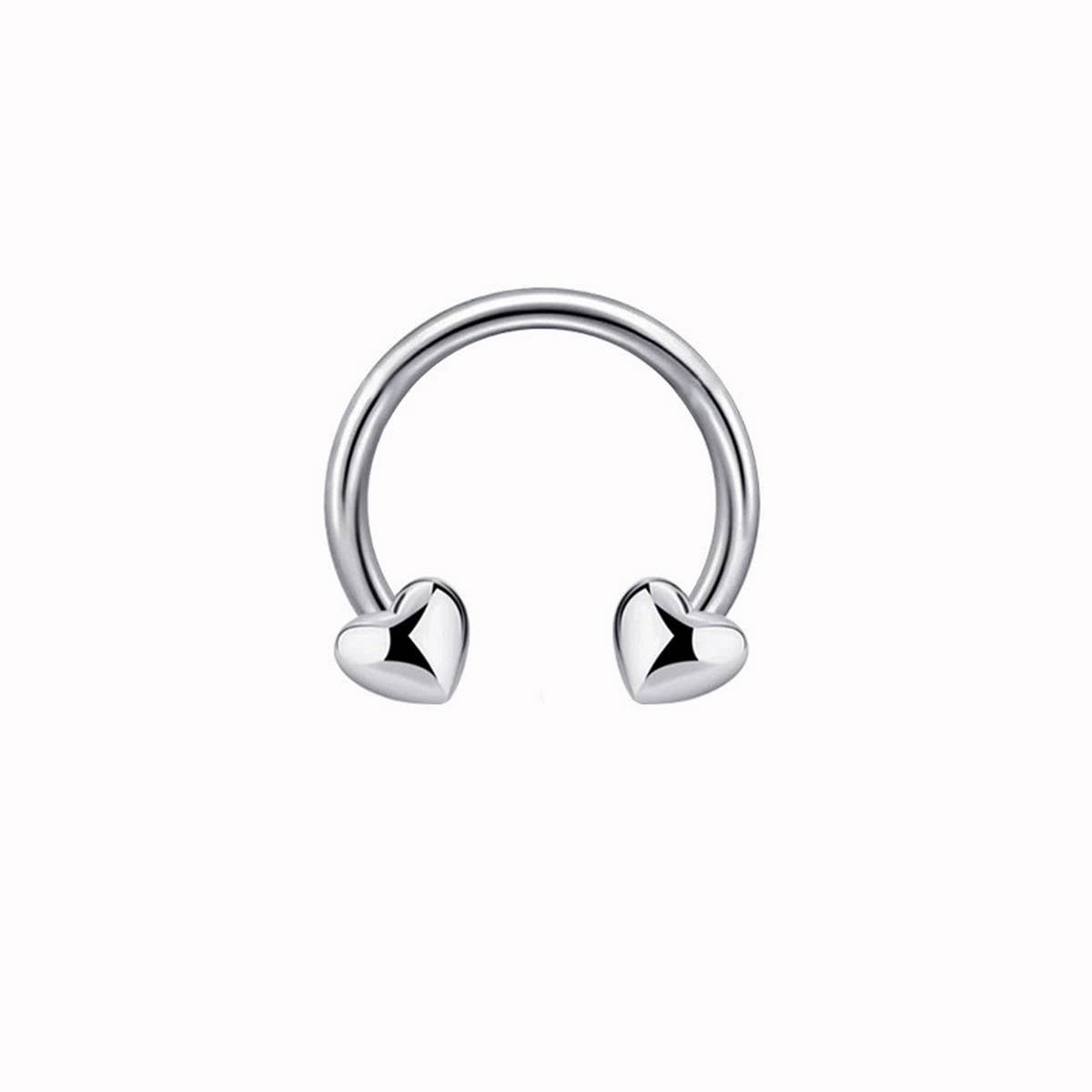 STAINLESS STEEL HEART NOSE RING PIERCING_CWMM9517