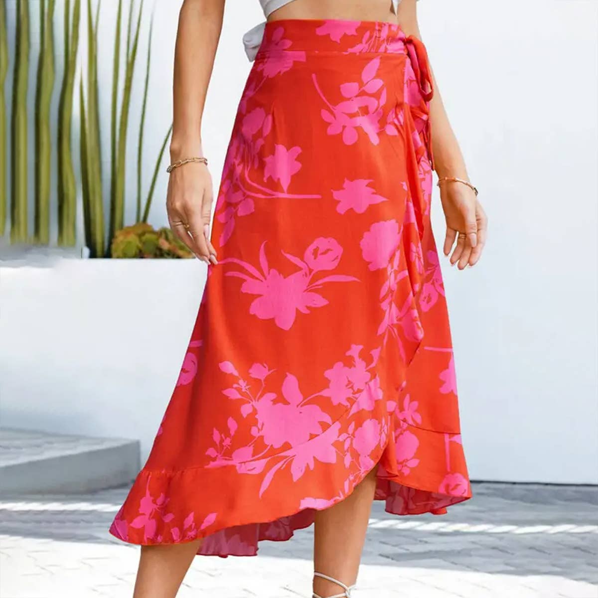 Women Belted Flounder Skirt_Cwbms0079
