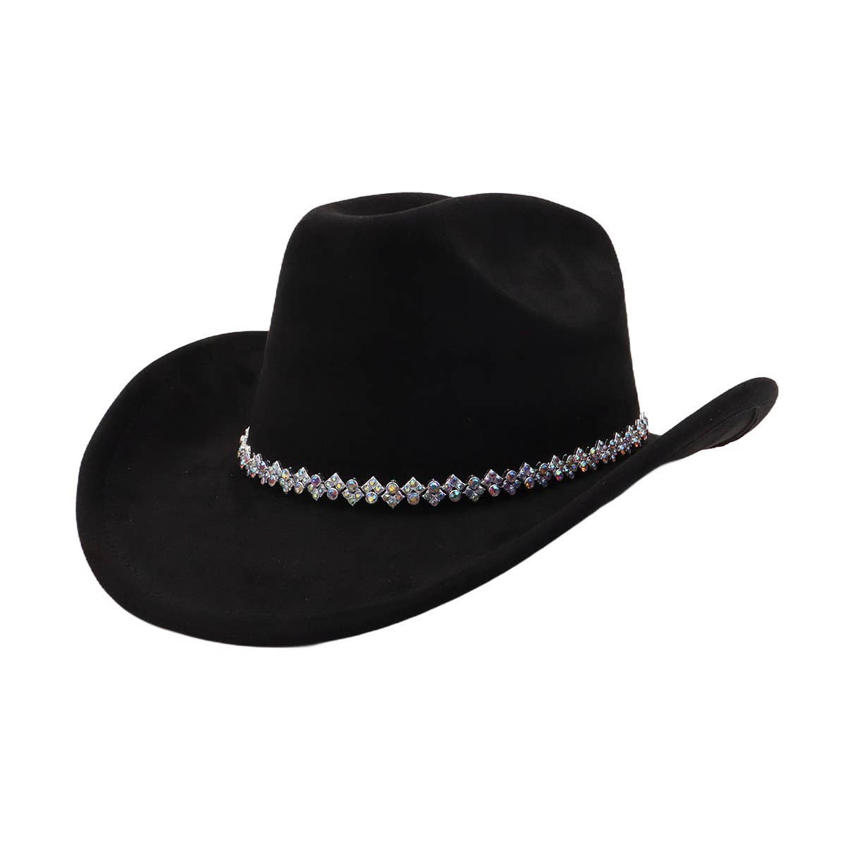 Unisex Suede Western Cowboy Jazz Fedora Hat_Cwah04422