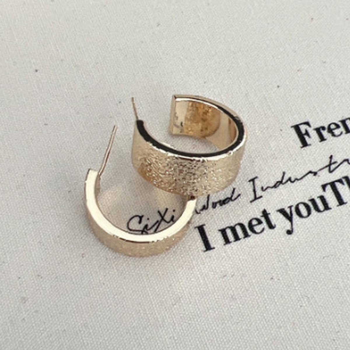 LIGHT LUXURY CURVED EARRINGS_CWAJE1449