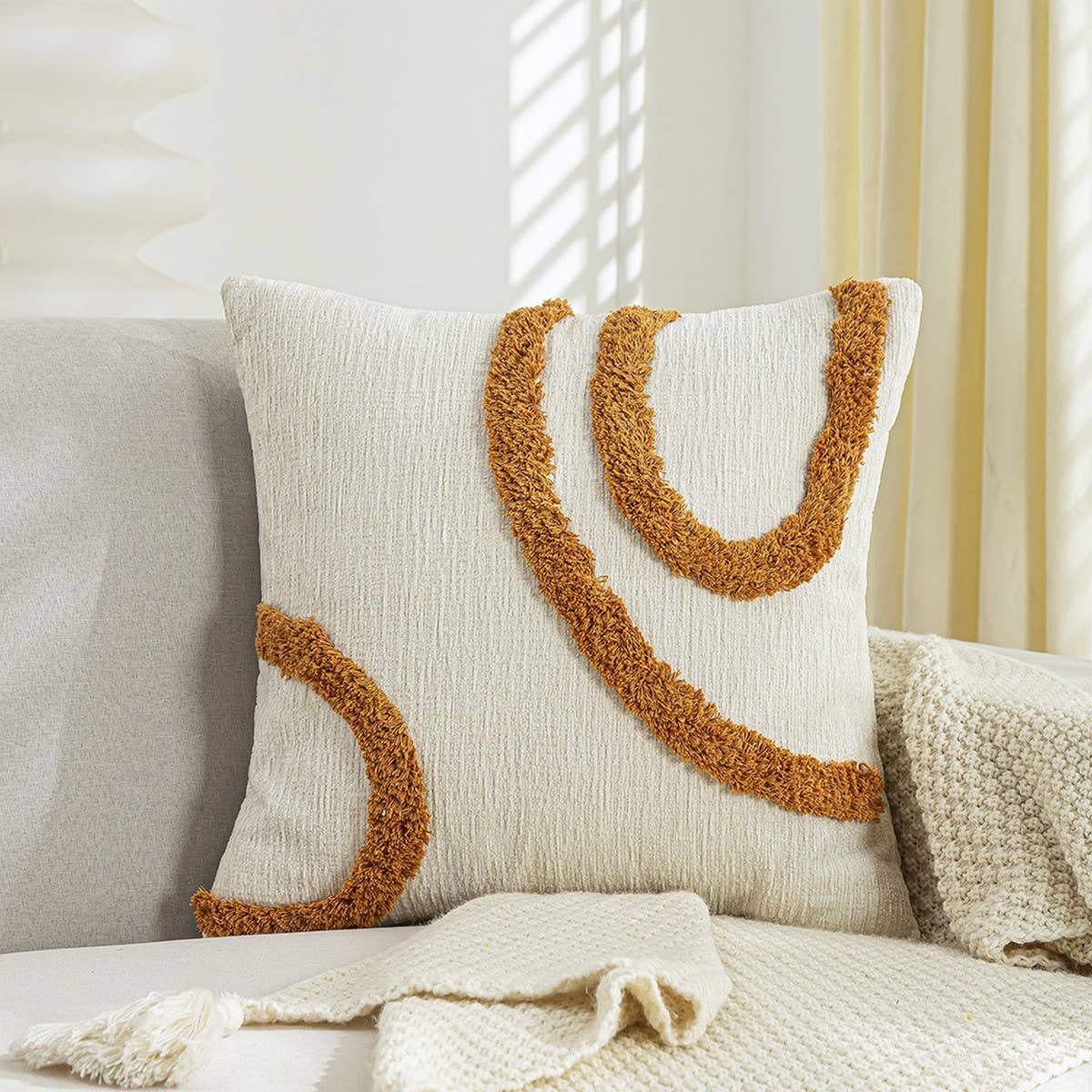 BOHO LEAF TUFTED PILLOW COVER FOR SOFA DECOR_CWMM7691