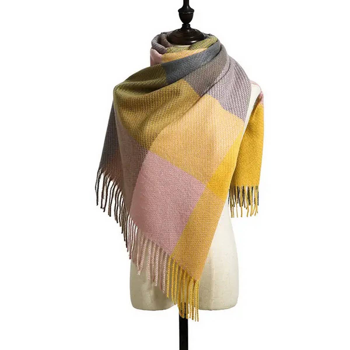 AUTUMN WINTER PLAID THICK SHAWL SCARF_CWASC0176