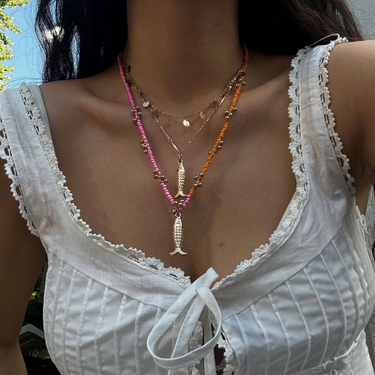 Vintage Tassel Pendant Alloy Multi-Layer Necklace_Cwmm3182