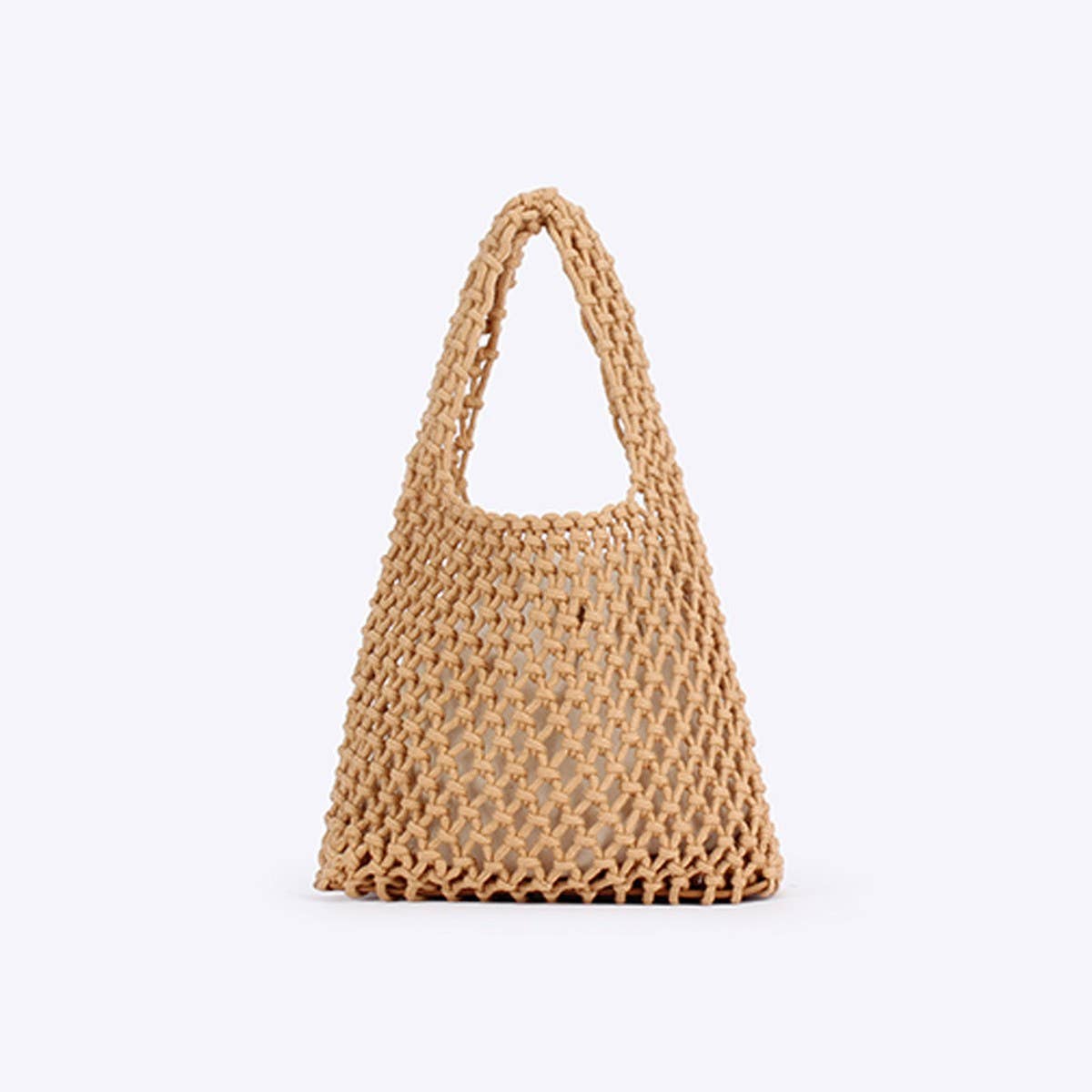 SOLID COLOR HOLLOW COTTON ROPE HAND WOVEN BAG_CWAB4684