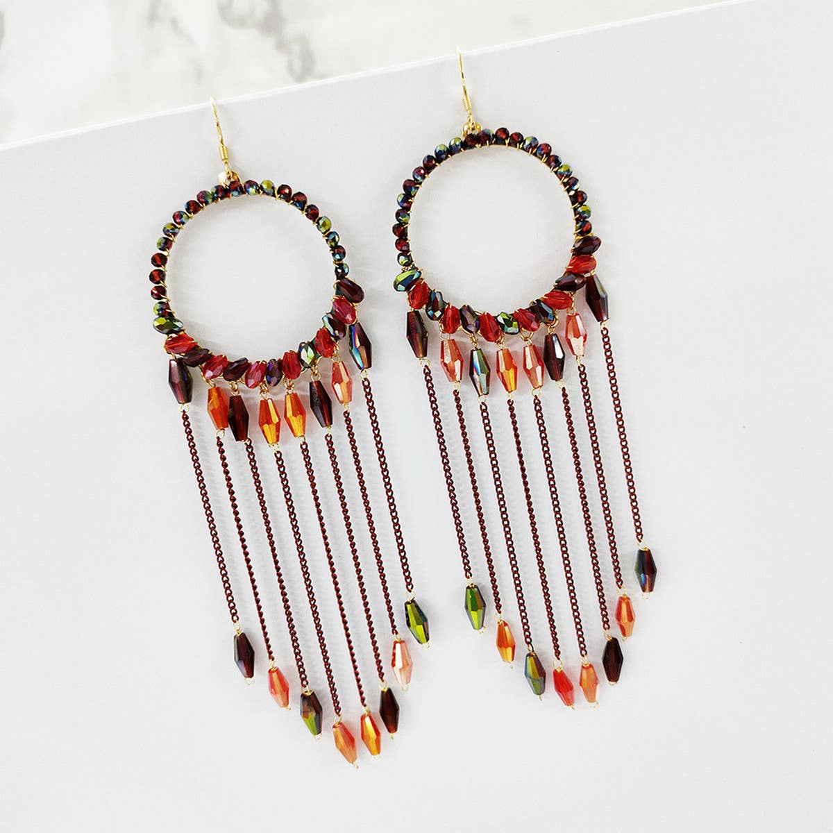 STYLISH TASSEL HANDMADE BEADED EARRINGS_CWAJE0842