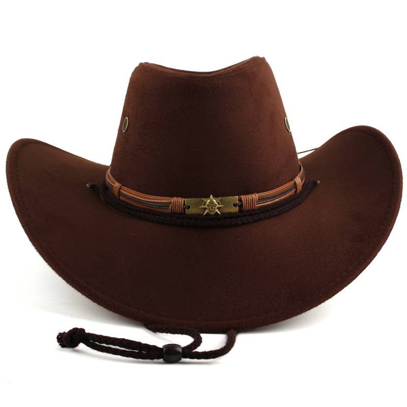 Vintage Artsy Western Cowboy Hat Suede Velvet Hat