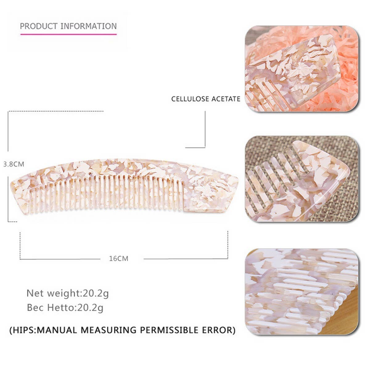 ACETATE HAIR COMB WITH CARVED FLOWERS_CWAHA4184