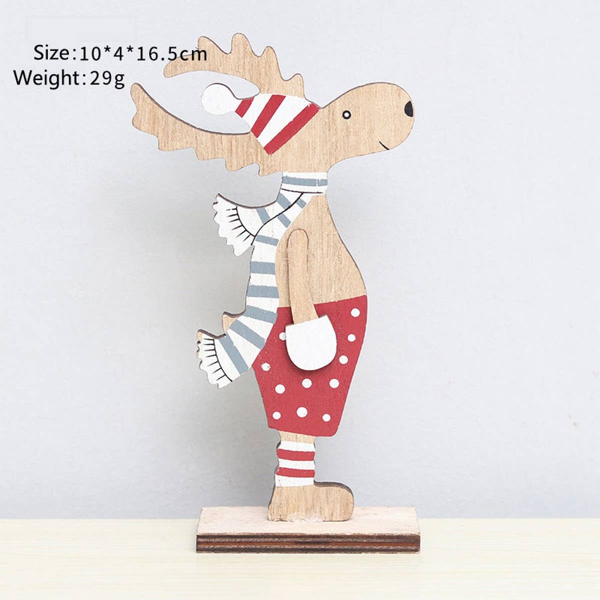 PAINTED REINDEER COUPLE WOODEN XMAS ORNAMENT_CWAJE05394