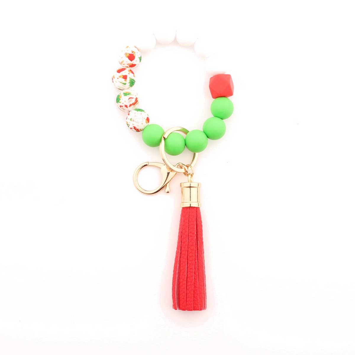 CHRISTMAS SILICONE BEAD BRACELET KEYCHAIN GIFT_CWMM7010