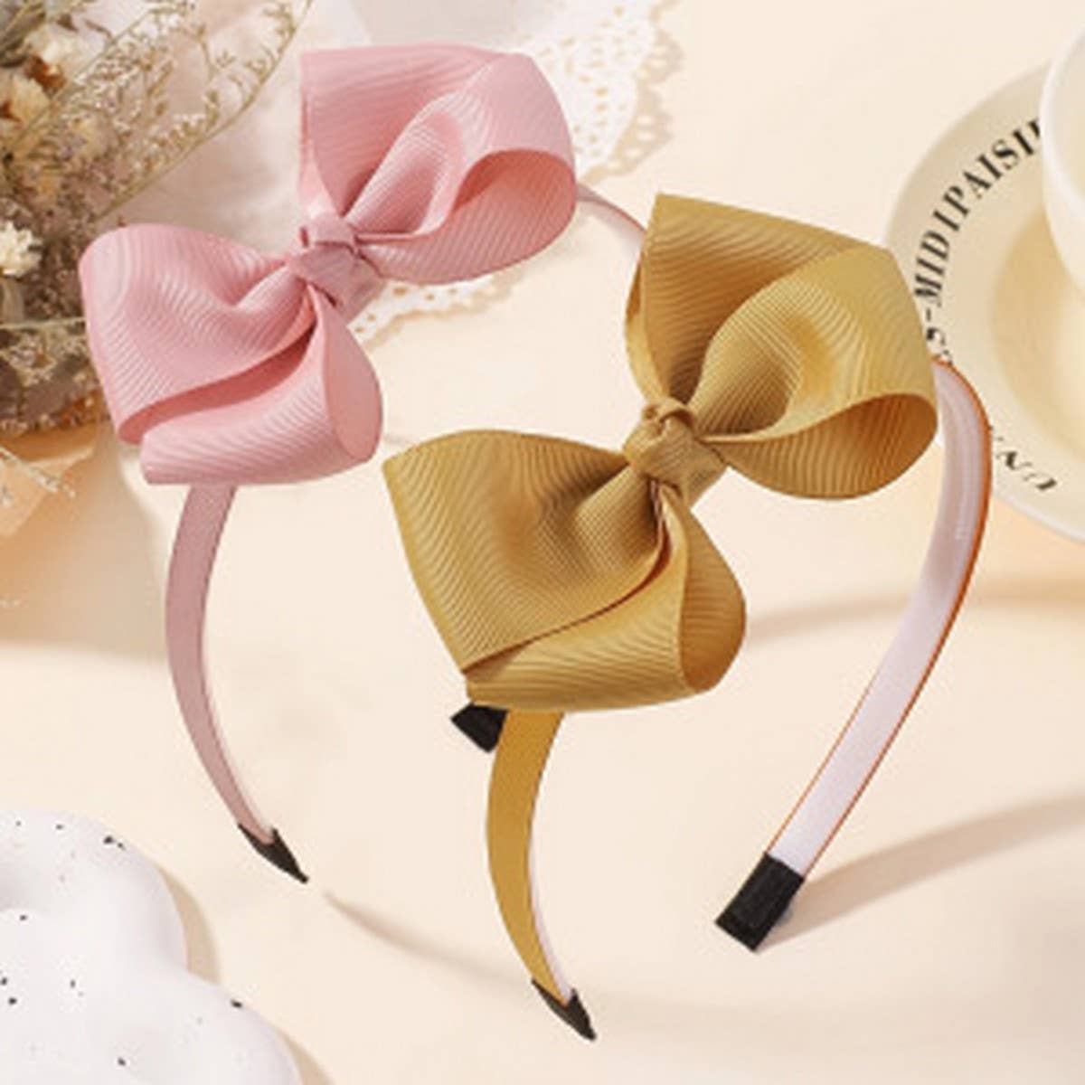 DOUBLE BOW HAIR CLIP SET WITH PEARL FOR KIDS_CWAHA6735