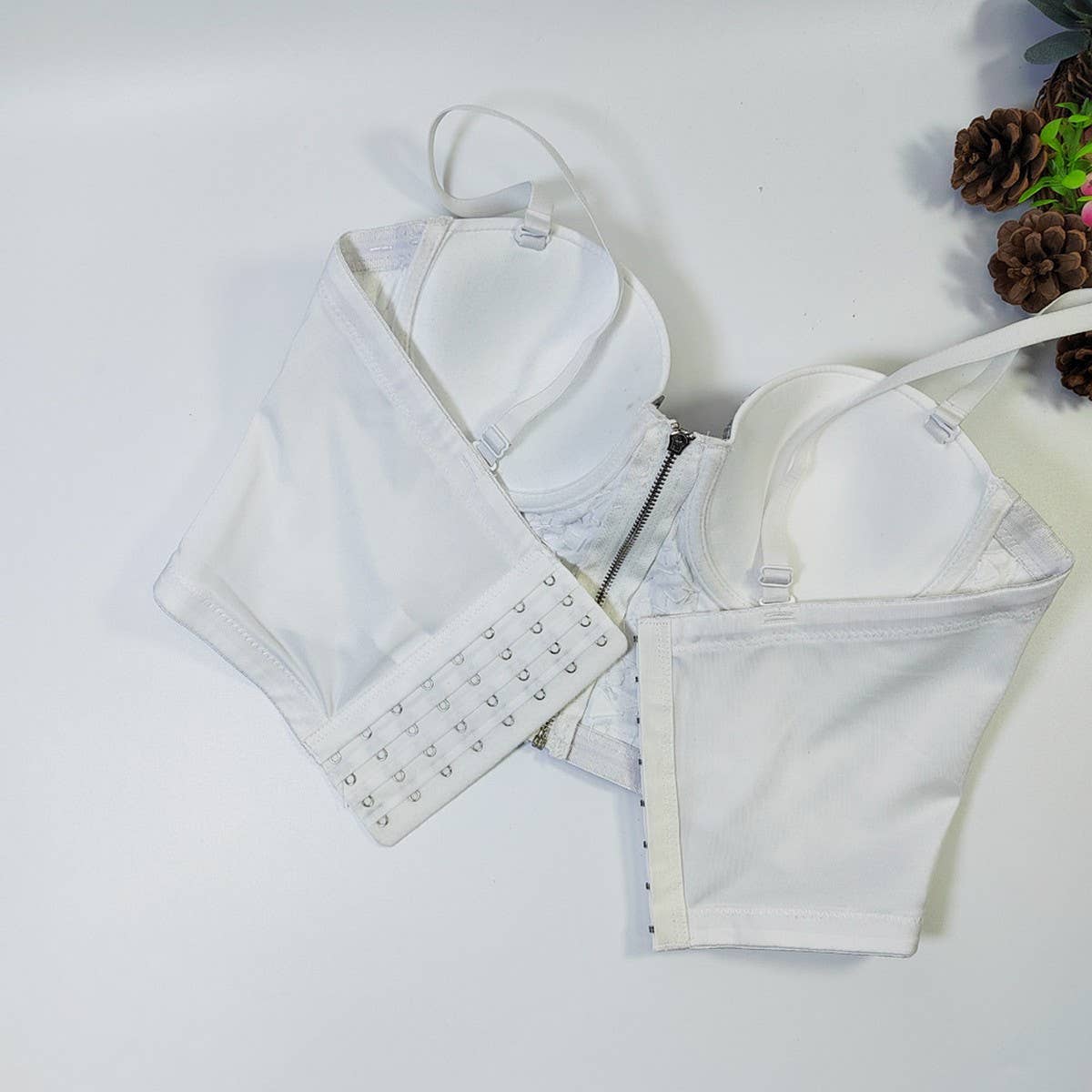 FASHIONABLE BEADED RHINESTONE FISHBONE CORSET_CWMM4167