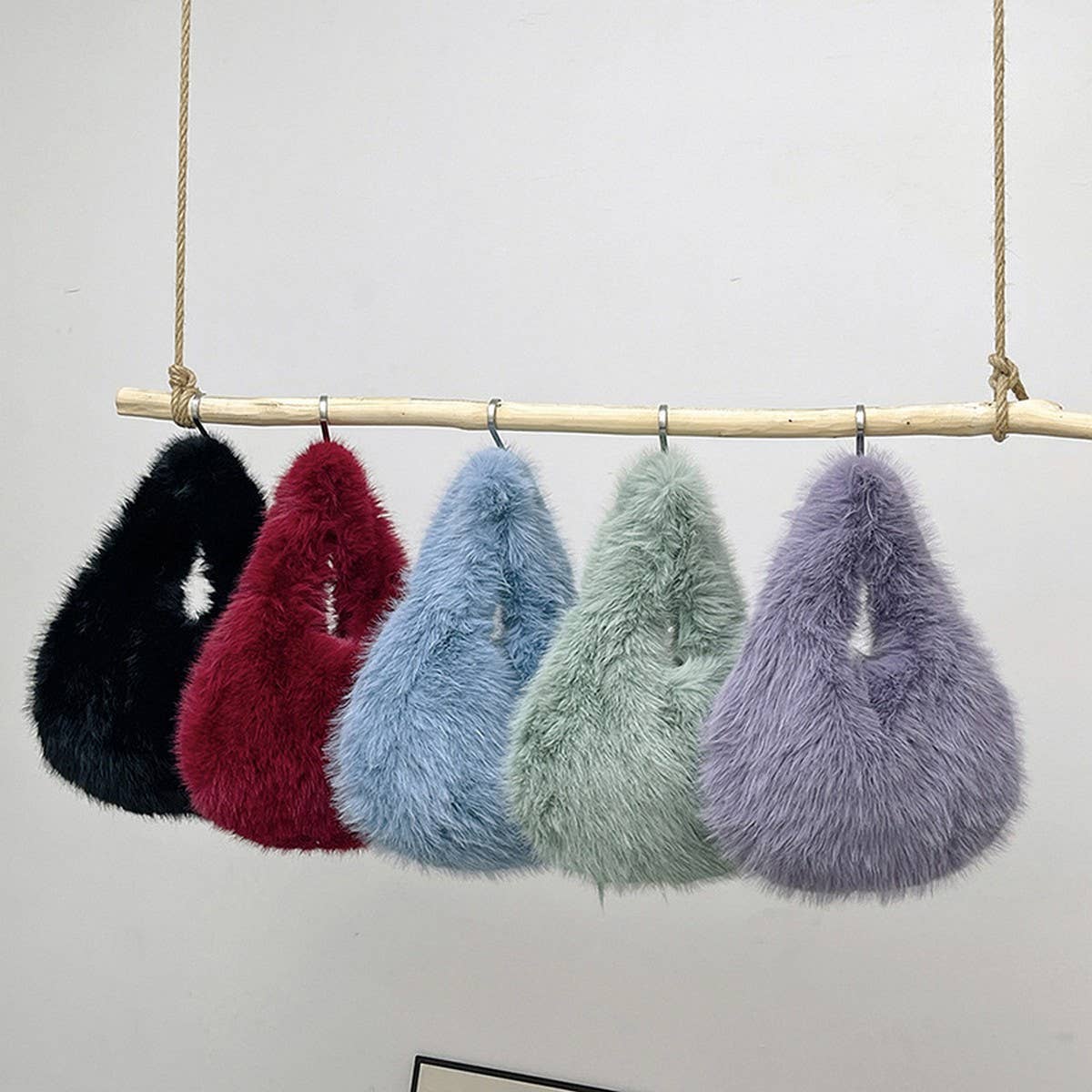 Winter Imitation Fox Fur Allmatch Handbag Plush Bag_Cwab3961