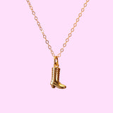 COWBOY BOOTS AND HAT PENDANT NECKLACE_CWMM5333