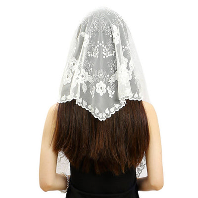 FASHION PRINTED LACE TRIANGLE SCARF WEDDING VEIL_CWMM1991