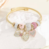 GOLD STAINLESS STEEL DIY HEART CHARM BRACELET_CWMM8503