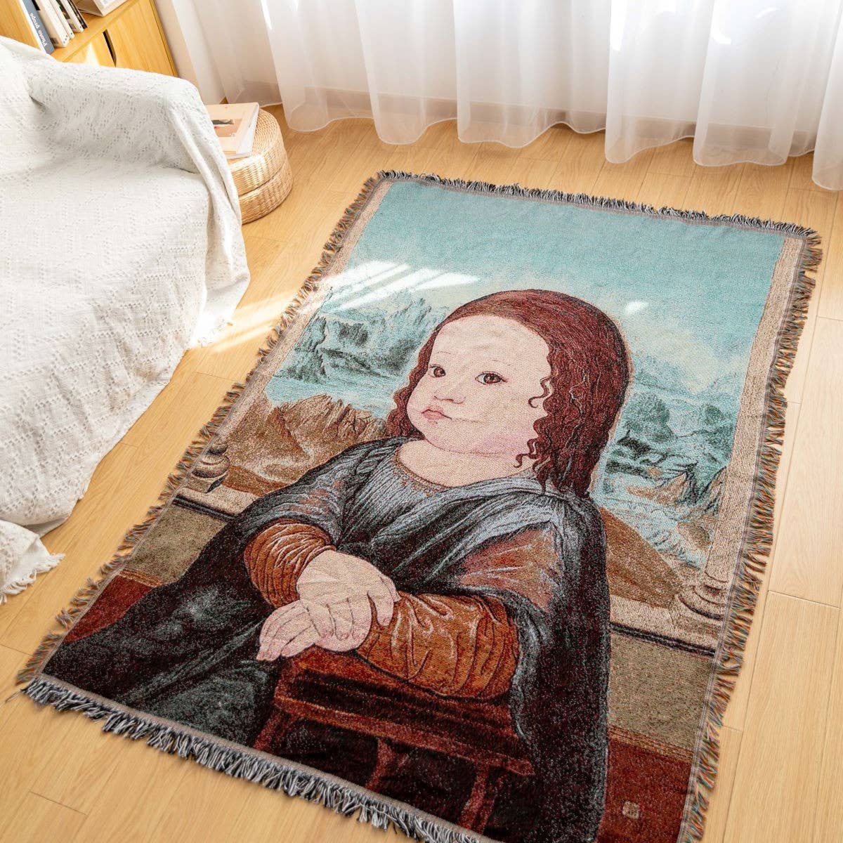 MULTIFUNCTIONAL BLANKET WITH OIL PAINTING PATTERN_CWMM0325