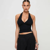Solid Color Halter Top Street Y2K Slim Spice Vest