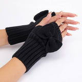 Bow Knitted Thermal Fingerless Sleeves_Cwag0110