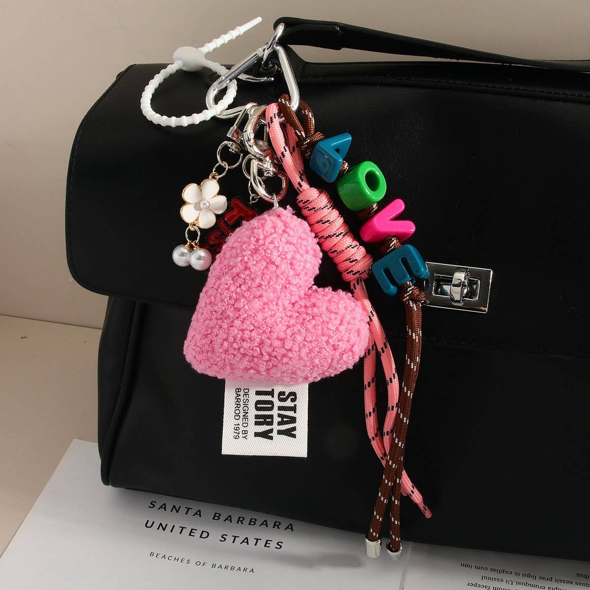 PLUSH HEART LOVE BAG CHARM FASHION CHIC_CWMM7560