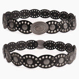 Exaggerated Punk-Style Oval Spliced Waistband