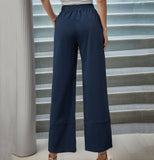 Solid Color Casual Straight Leg Pants