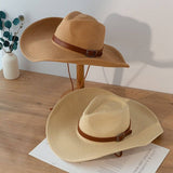Wide Brim Straw Hat Summer Sun Protection_Cwah1158