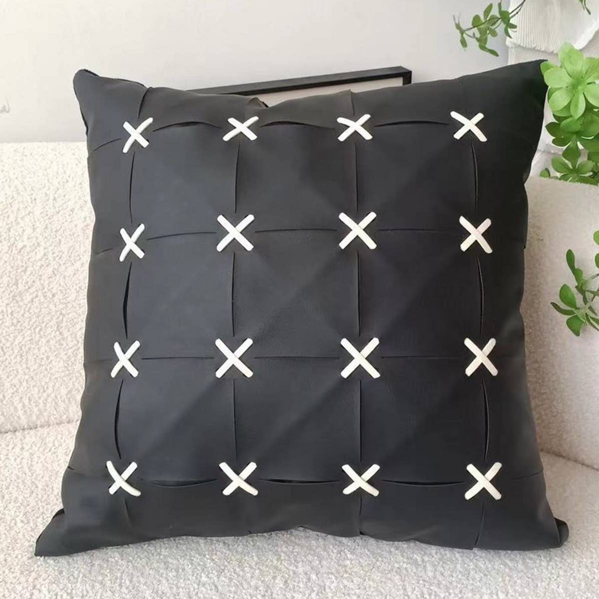 SIMPLE LEATHER SPLICING THROW PILLOW CASES_CWMM0242