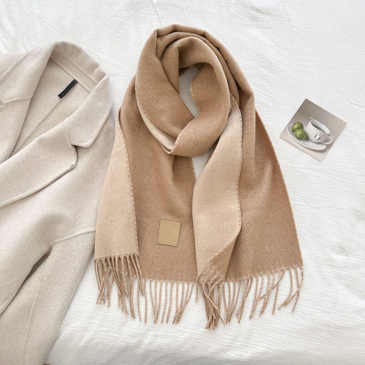 Cwasc03138_Winter Wool Reversible Tassel Scarf For Couples