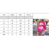 Womens Letter-Printed Pullover Hoodie