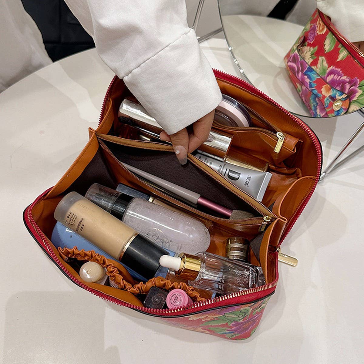 NEW CHINESE STYLE BIG FLOWER COSMETIC BAG_CWAB4499