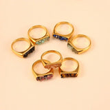 DESIGNER 18K STEEL RING WITH CRUSHED GEMSTONE_CWMM8933