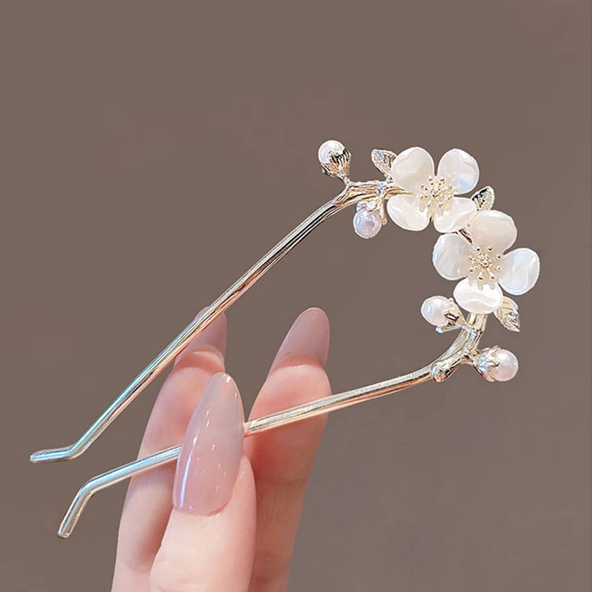 PEARL CAMELLIA HAIR INSERT COMB HAIRPIN_CWAHA4664