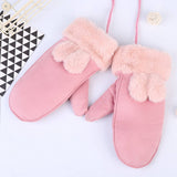 Winter Cute Bunny Ears Warm Flannel Gloves_Cwag0269