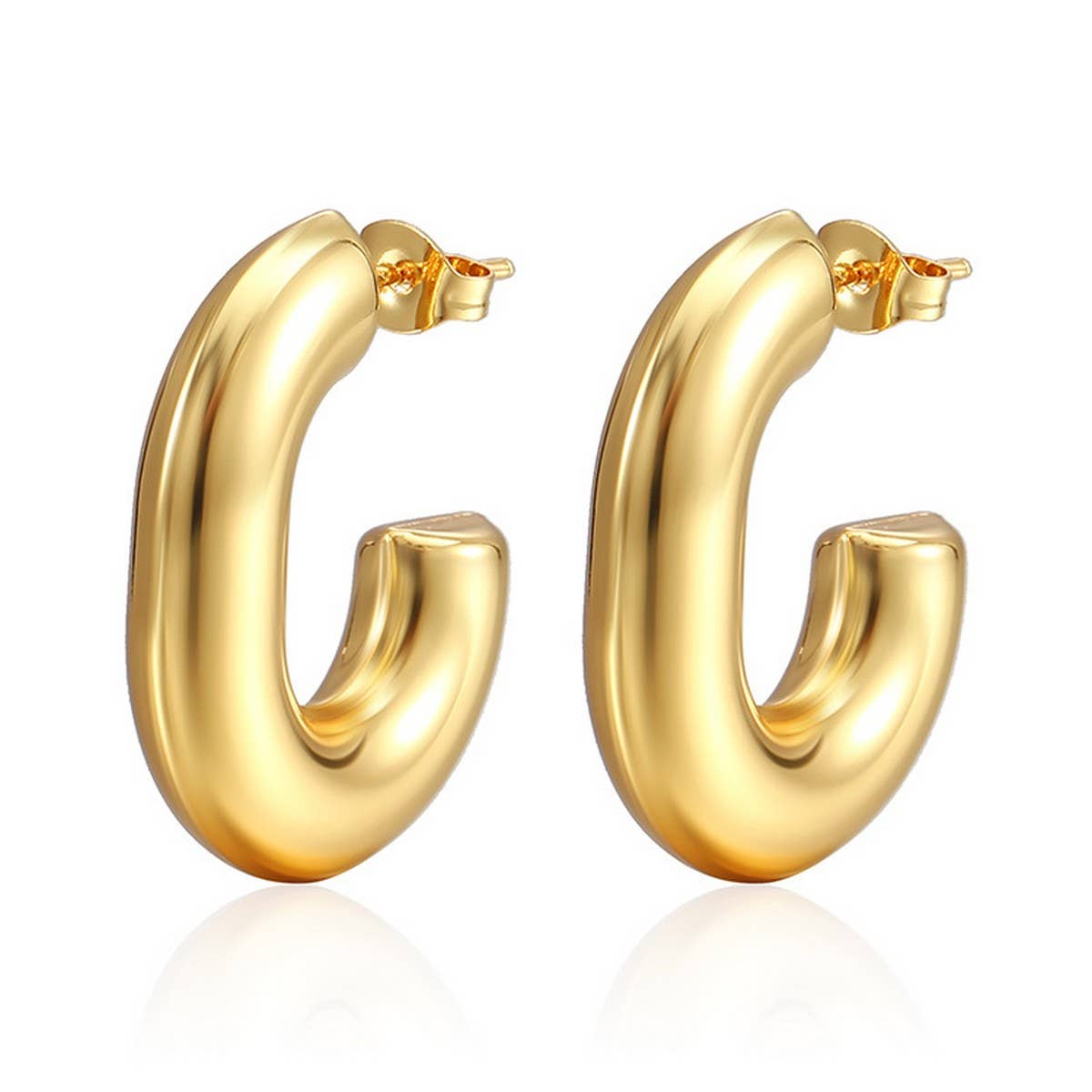Women Luxury Hypoallergenic Thick Ring Earrings