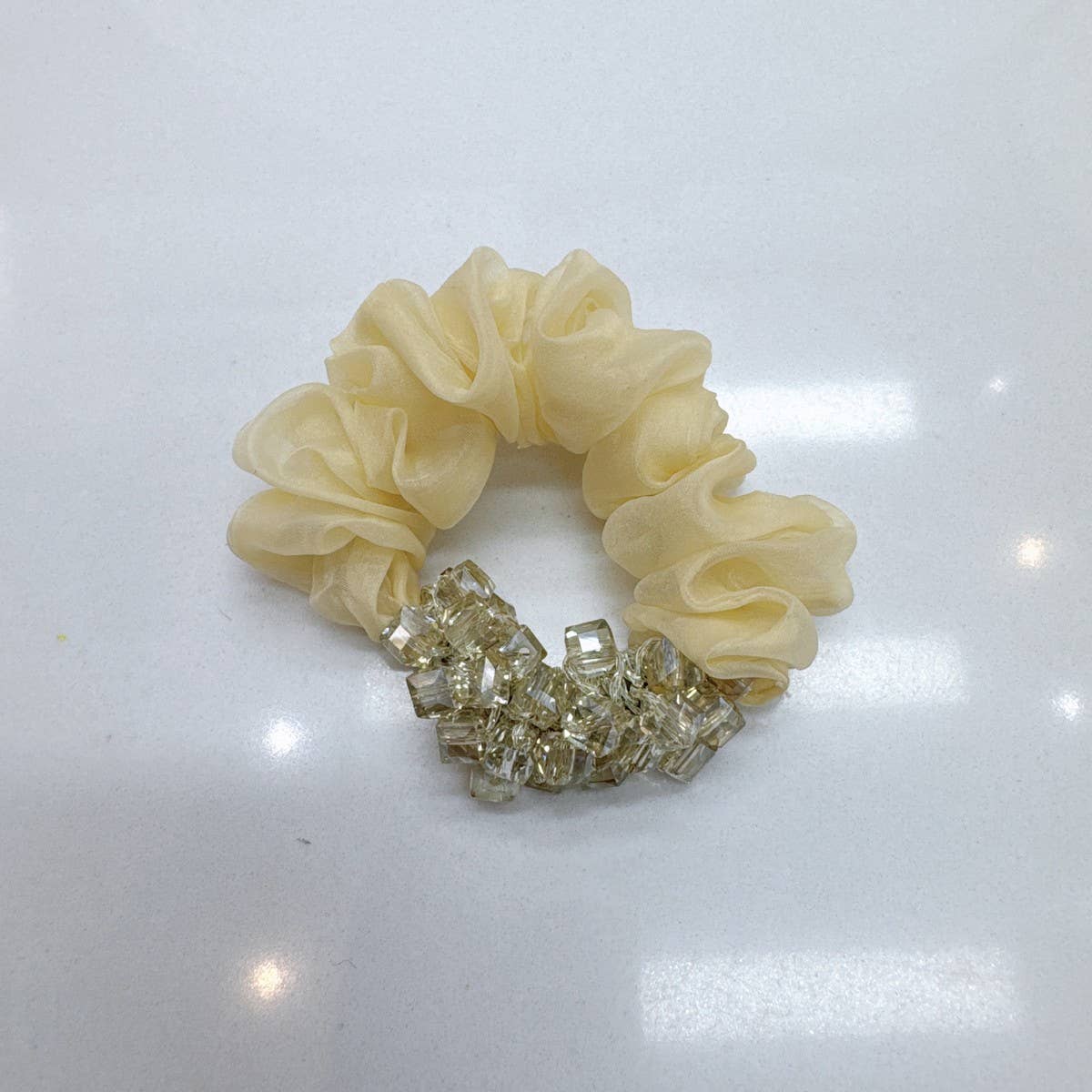 ELEGANT SQUARE CRYSTAL SCRUNCHIE CUTE HAIR TIE_CWAHA6775