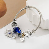 SILVER STAINLESS STEEL EVIL EYE BFF BRACELET_CWMM8502
