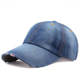 PLAIN DENIM BASEBALL CAP CASUAL OUTDOOR HAT_CWAH1020