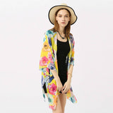 MULTICOLOR FLORAL PRINT OPEN FRONT KIMONO CARDIGAN_CWASC0789