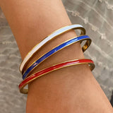 Titanium Steel Enamel Clasp Bracelet, Luxury Style