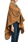 SOLID LEATHER EDGE SLIT COZY SHAWL CAPES_CWASC0002