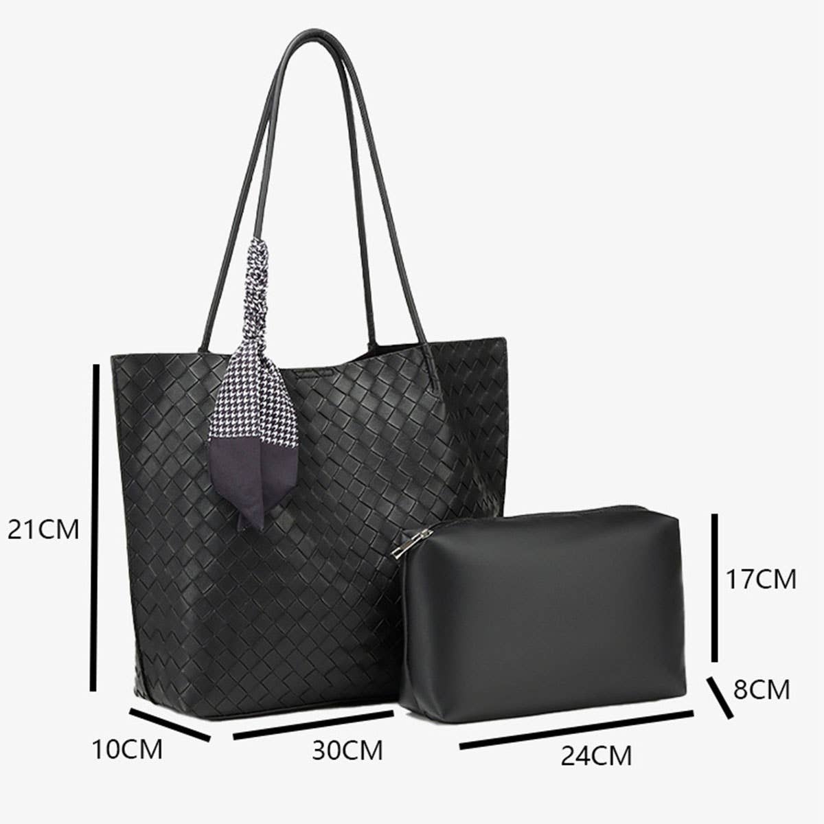 LARGE WOVEN TEXTURE TOTE BAG STYLISH ELEGANT＿cWAB5117