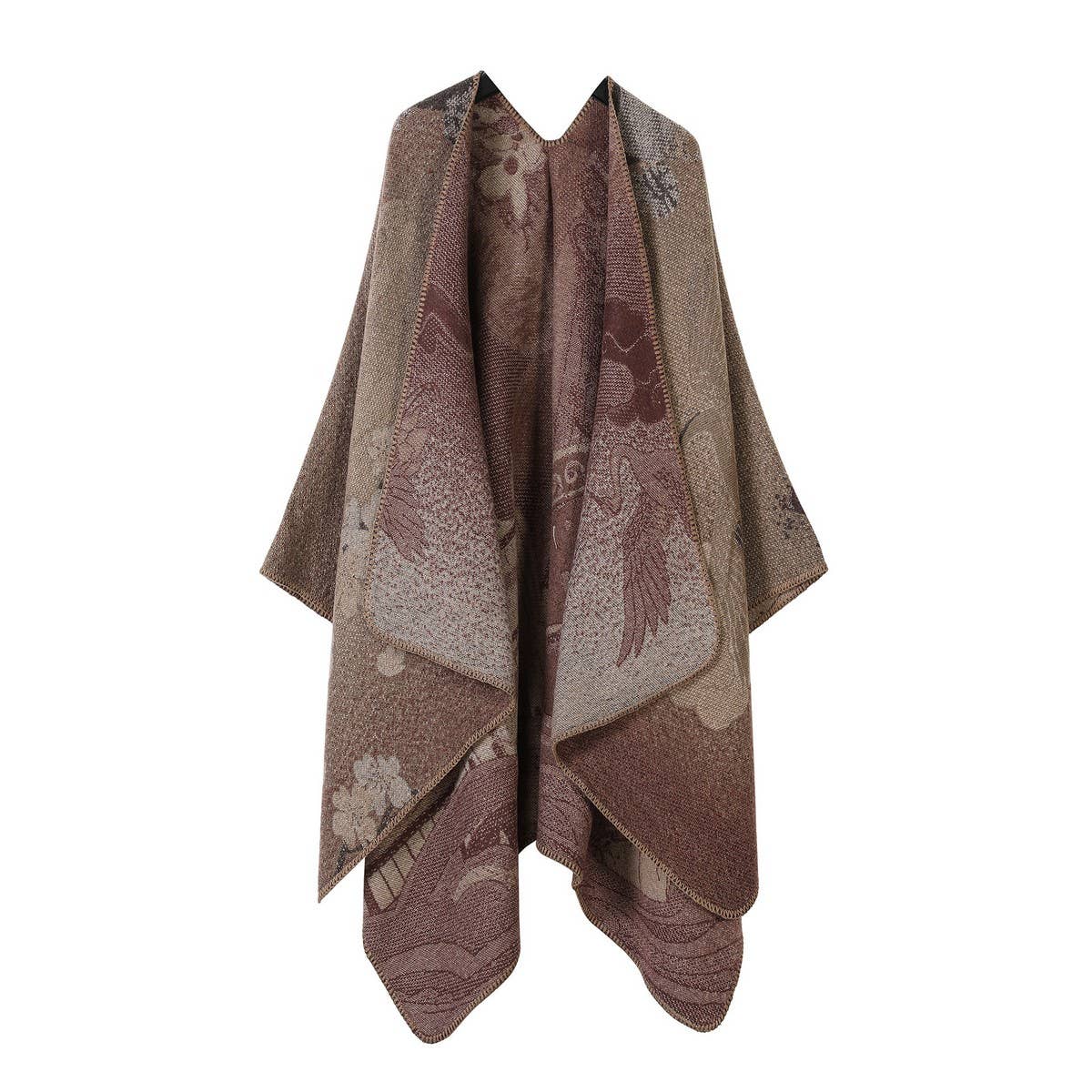 SHAWL VINTAGE SCARF FAUX CASHMERE SLIT WARM CAPE_CWASC2232